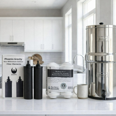 Phoenix Gravity New Millennium Edition™ Filter Elements and Berkey PF-2™ Fluoride and Arsenic Filter Combo Pack